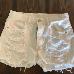 White jean shorts
